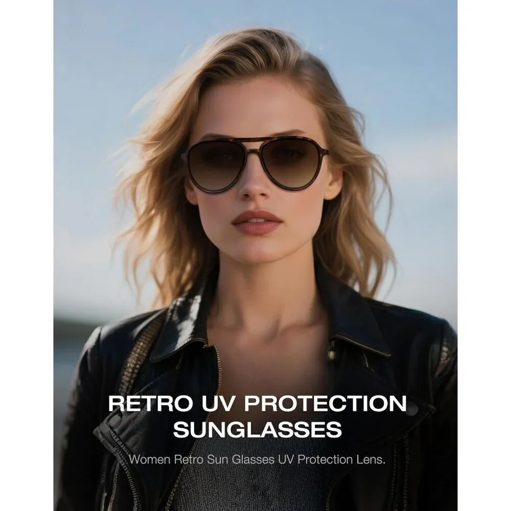Retro Aviator Sunglasses UV Protection Classic Vintage Unisex Fashion